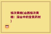 榆次黄精(山西榆次黄精：深山中的宝贵药材)