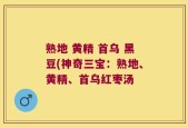 熟地 黄精 首乌 黑豆(神奇三宝：熟地、黄精、首乌红枣汤