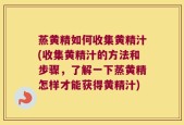 蒸黄精如何收集黄精汁(收集黄精汁的方法和步骤，了解一下蒸黄精怎样才能获得黄精汁)