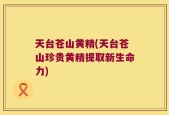 天台苍山黄精(天台苍山珍贵黄精提取新生命力)