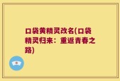 口袋黄精灵改名(口袋精灵归来：重返青春之路)