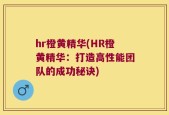 hr橙黄精华(HR橙黄精华：打造高性能团队的成功秘诀)