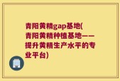青阳黄精gap基地(青阳黄精种植基地——提升黄精生产水平的专业平台)