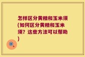 怎样区分黄精和玉米须(如何区分黄精和玉米须？这些方法可以帮助)