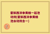 霍斛西洋参黄精一起泡功效(霍斛西洋参黄精泡水功效合一)