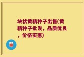 块状黄精种子出售(黄精种子批发，品质优良，价格实惠)