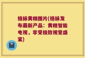 格脉黄精图片(格脉发布最新产品：黄精智能电视，享受极致视觉盛宴)