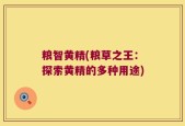 粮智黄精(粮草之王：探索黄精的多种用途)