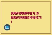 莫斯科黄精种植方法(莫斯科黄精的种植技巧)