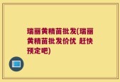 瑞丽黄精苗批发(瑞丽黄精苗批发价优 赶快预定吧)