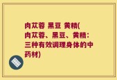 肉苁蓉 黑豆 黄精(肉苁蓉、黑豆、黄精：三种有效调理身体的中药材)