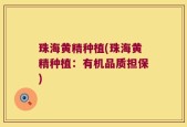 珠海黄精种植(珠海黄精种植：有机品质担保)