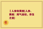 捛人参和黄精(人参、黄精：同气连枝，养生之道)