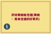 药材黄精能泡酒(黄精：用来泡酒的好草药)