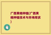 广西黄精种植(广西黄精种植技术与市场现状)