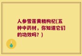 人参雪莲黄精枸杞(五种中药材，你知道它们的功效吗？)