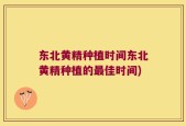 东北黄精种植时间东北黄精种植的最佳时间)