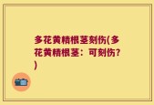 多花黄精根茎刻伤(多花黄精根茎：可刻伤？)