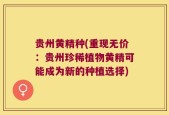 贵州黄精种(重现无价：贵州珍稀植物黄精可能成为新的种植选择)