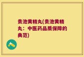 贵池黄精丸(贵池黄精丸：中医药品质保障的典范)