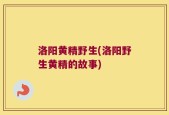 洛阳黄精野生(洛阳野生黄精的故事)