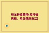 和龙种植黄精(龙种植黄精，助您健康生活)