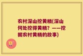 农村深山挖黄精(深山何处挖得黄精？——挖掘农村黄精的故事)