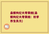 桑椹枸杞大枣黄精(桑椹枸杞大枣黄精：秋季养生良方)
