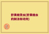 野黄精煲水(野黄精水的制法和功效)
