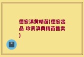 德宏滇黄精苗(德宏出品 珍贵滇黄精苗售卖)