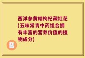 西洋参黄精枸杞藏红花(五味常青中药组合拥有丰富的营养价值的植物成分)