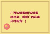 广西浓缩黄精(浓缩黄精现身！看看广西这道药材新宠！)