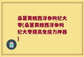 桑葚黄精西洋参枸杞大枣(桑葚黄精西洋参枸杞大枣提高免疫力神器)