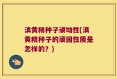 滇黄精种子顽坳性(滇黄精种子的顽固性质是怎样的？)