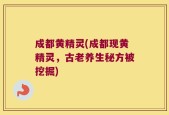 成都黄精灵(成都现黄精灵，古老养生秘方被挖掘)