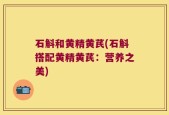 石斛和黄精黄芪(石斛搭配黄精黄芪：营养之美)