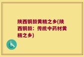 陕西铜鼓黄精之乡(陕西铜鼓：传统中药材黄精之乡)
