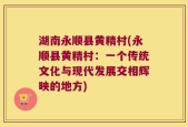 湖南永顺县黄精村(永顺县黄精村：一个传统文化与现代发展交相辉映的地方)