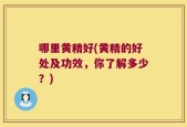 哪里黄精好(黄精的好处及功效，你了解多少？)