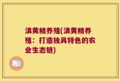 滇黄精养殖(滇黄精养殖：打造独具特色的农业生态链)