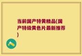 当前国产特黄精品(国产特级黄色片最新推荐)
