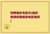 特黄精彩电影片(精彩刺激的限制级电影推荐)