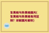 生黄精与熟黄精图片(生黄精与熟黄精有何区别？详解图片解析)