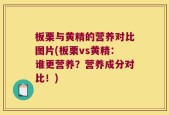 板栗与黄精的营养对比图片(板栗vs黄精：谁更营养？营养成分对比！)