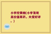 小宇挖黄精(小宇发现高价值草药，大受好评。)