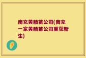 南充黄精苗公司(南充一家黄精苗公司重获新生)