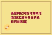 桑葚枸杞何首乌黄精泡酒(酿出滋补养生的桑杞何首黄酒)