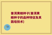 普洱黄精种子(普洱黄精种子的品种特征及其栽培技术)