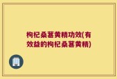 枸杞桑葚黄精功效(有效益的枸杞桑葚黄精)