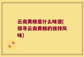 云南黄精是什么味道(探寻云南黄精的独特风味)